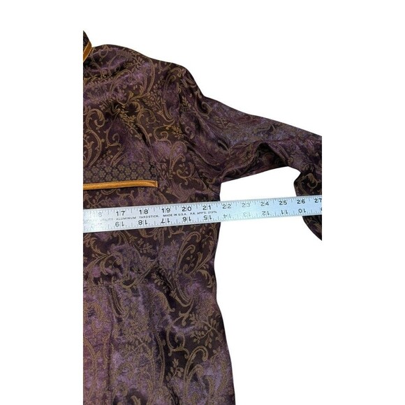 Victorias Secret Vtg Gold Label Pajama Set Size Small Maroon Brocade/Gold-Lounge - Picture 7 of 10
